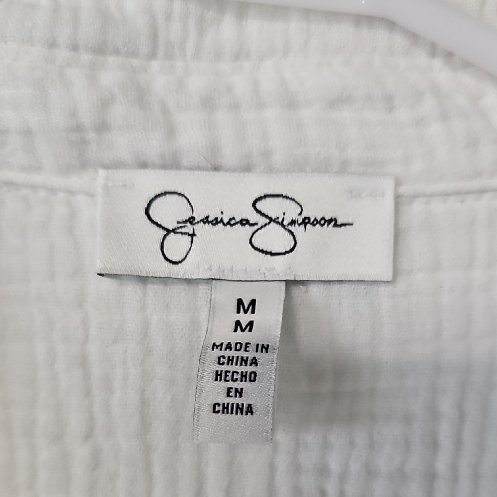Textured White Button Up - Picture 2 of 3